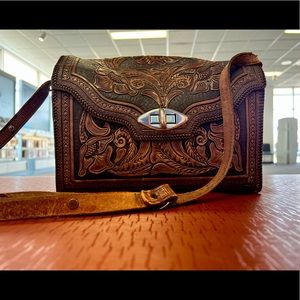 Handmade boho leather purse